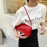 Stone Pattern Shoulder Bag Flap Ladies Hand Bags