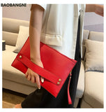 Leather Envelope Clutch Bag for Women