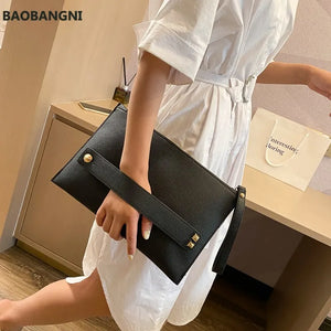 Leather Envelope Clutch Bag for Women