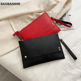 Leather Envelope Clutch Bag for Women