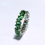 Multicolor CZ Baguette Wedding Rings