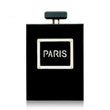 Silver Acrylic Perfume Bottle Clutch Crossbody Shoulder Bag