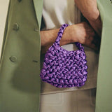 Silk Rope Knot Woven Bag Evening Clutch Beach Handbag