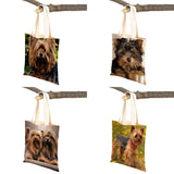 Yorkshire Dog Canvas Lady Shopping Handbag Reusable Pet Animal Tote Bag