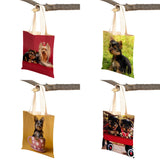Yorkshire Dog Canvas Lady Shopping Handbag Reusable Pet Animal Tote Bag