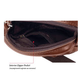 Men Cowhide Leather Messenger Bag Shoulder Crossbody Flap Mini Briefcase