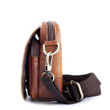 Men Cowhide Leather Messenger Bag Shoulder Crossbody Flap Mini Briefcase
