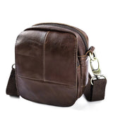 Men Cowhide Leather Messenger Bag Shoulder Crossbody Flap Mini Briefcase
