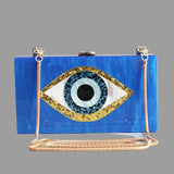 Marble Acrylic Bag Vintage Women Messenger Clutch Evil Eye Handbag