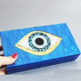 Marble Acrylic Bag Vintage Women Messenger Clutch Evil Eye Handbag
