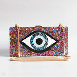 Marble Acrylic Bag Vintage Women Messenger Clutch Evil Eye Handbag