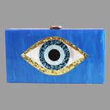 Marble Acrylic Bag Vintage Women Messenger Clutch Evil Eye Handbag
