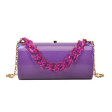 Marbling Acrylic Box Bag 2021 Summer Girl's Chain Small Shoulder Bag