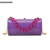 Marbling Acrylic Box Bag Small Shoulder Bag Evening Bag