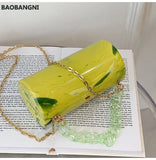 Marbling Acrylic Box Bag Small Shoulder Bag Evening Bag