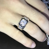 Masculine Zircon Diamonds Gemstones Rings for Men Silver Jewelry