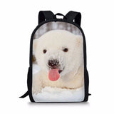 Wolf Print Student Book Bag for Boys