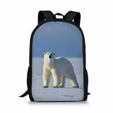 Wolf Print Student Book Bag for Boys
