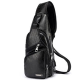Men Casual Shoulder Bag Crossbody Travel USB Charge Pack Chest Bag