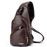 Men Casual Shoulder Bag Crossbody Travel USB Charge Pack Chest Bag