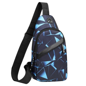 Men Casual Shoulder Bag USB Travel Crossbody Bag Multifunction Shoulder Sling Ba