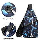 Men Chest Bag Functional Shoulder Bag Usb Charging Crossbody Bag