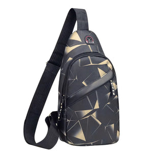 Men Chest Bag Functional Shoulder Bag Usb Charging Crossbody Bag
