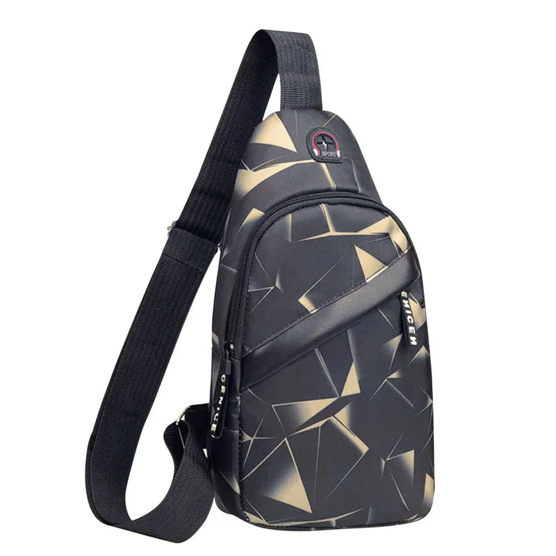 Men Chest Bag Functional Shoulder Bag Usb Charging Crossbody Bag