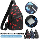 Men Chest Bag Functional Shoulder Bag Usb Charging Crossbody Bag