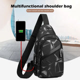 Men Chest Bag Functional Shoulder Bag Usb Charging Crossbody Bag