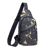 Men Chest Bag Functional Shoulder Bag Usb Charging Crossbody Bag