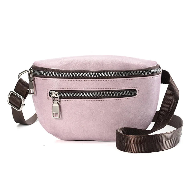 Men Leather Waist Pack Travel Organizer Waist Belt Mobile