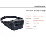 Men Leather Waist Pack Travel Organizer Waist Belt Mobile Necessity