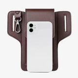 Men Leather Waist Pack Phone Pouch Bags Waterproof Crossbody Bags