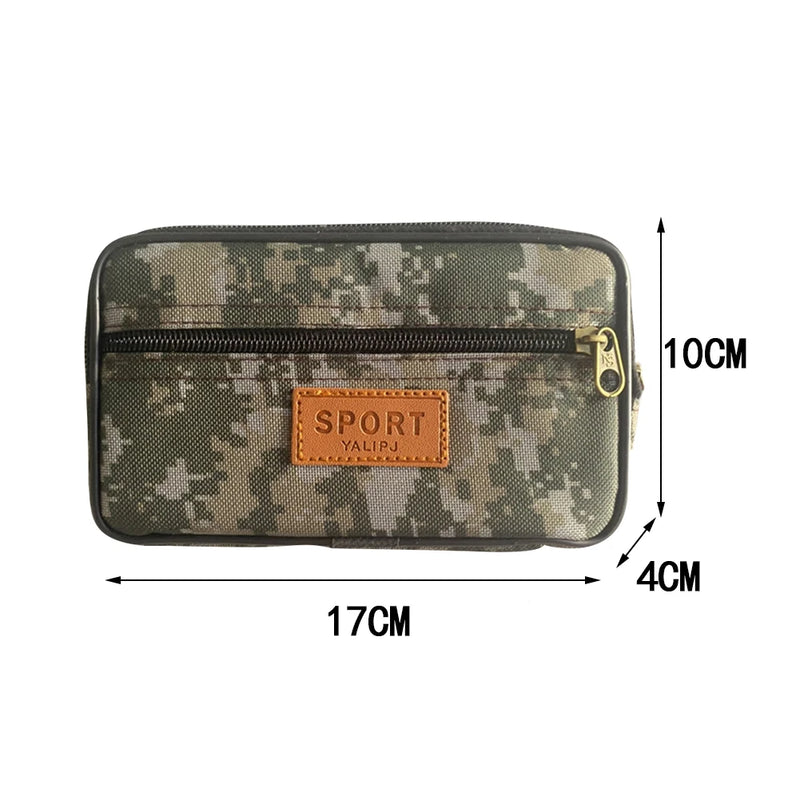 Men Multi-function PU Leather Fanny Waist Bag