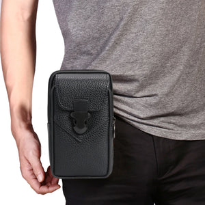Men Multi-function PU Leather Fanny Waist Bag Casual Mobile Phone Purse