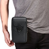 Men Multi-function PU Leather Fanny Waist Bag Casual Mobile Phone Purse
