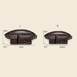 Men PU Leather Waist Bag Multi-pocket Shoulder Bag