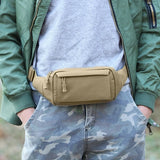 Men's Vintage Fanny Pack Shoulder Bag 3 Pockets Nylon Waist Belt School