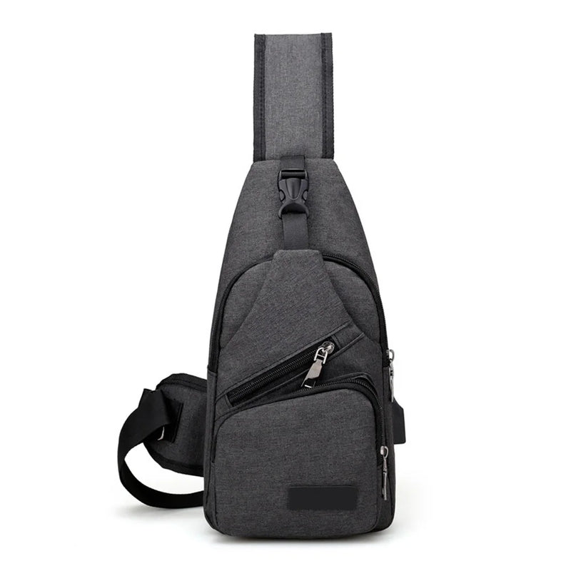 Men Shoulder Bag USB Charge Anti Theft Waterproof Travel Crossbody Bag