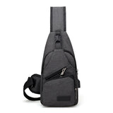 Men Shoulder Bag USB Charge Anti Theft Waterproof Travel Crossbody Bag