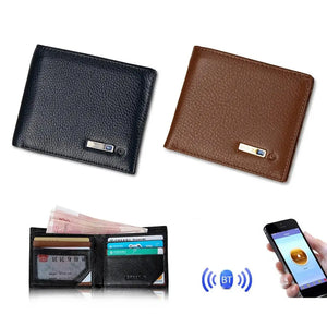 Men Smart Faux Leather Bluetooth Wallet GPS Purse