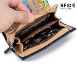 Men Wallets Coin Purse Zipper Card Holder High Male Purse Cow Leather Coin Holde