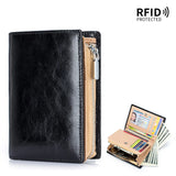 Men Wallets Coin Purse Zipper Card Holder High Male Purse Cow Leather Coin Holde