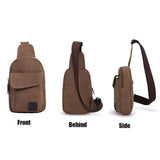 Unisex Sling Chest Pack USB Charging Crossbody Bag