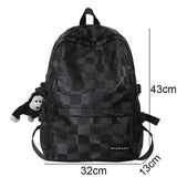 Plaid Student Backpack Male Female Book Bag Laptop College Boys Girls School Bag