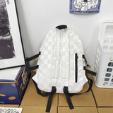Plaid Student Backpack Male Female Book Bag Laptop College Boys Girls School Bag