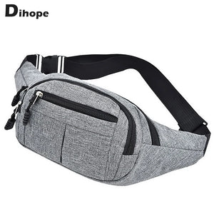 Canvas Waist Bag Fanny Pack Purse Large Phone Belt Bag Pouch