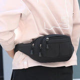 Unisex Canvas Waist Bag Casual Fanny Pack Large Phone Belt Pouch
