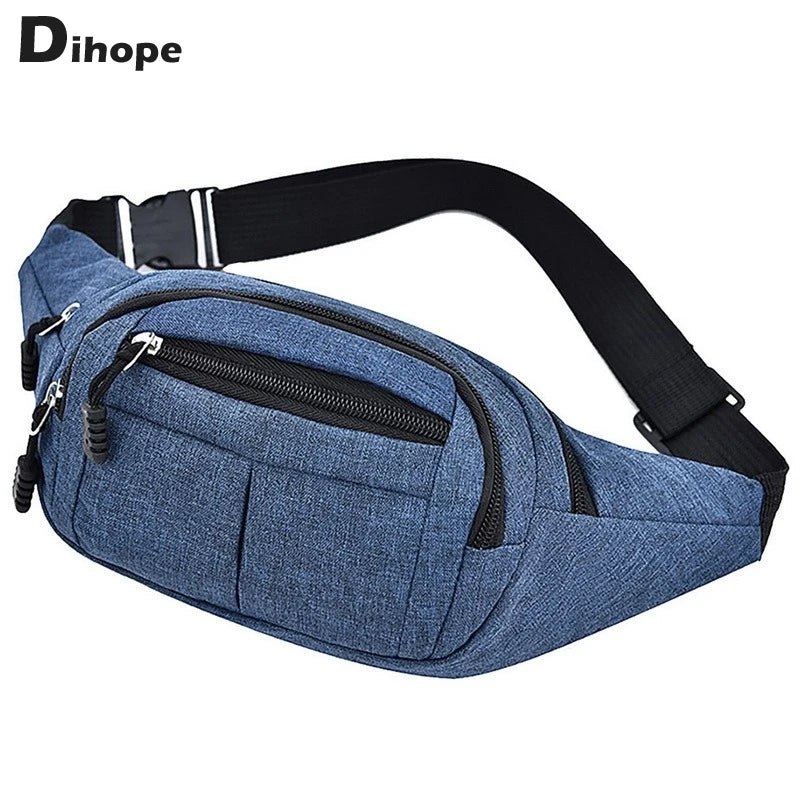 Canvas Waist Bag Fanny Pack Purse Large Phone Belt Bag Pouch